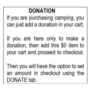 Donation to GLOTMA without camping purchase